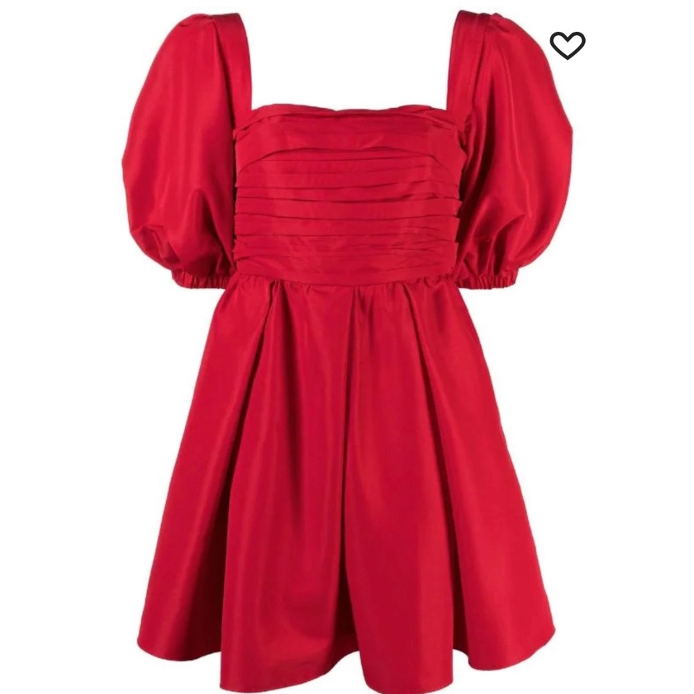 Self Portrait Puff Sleeve Taffeta Dress